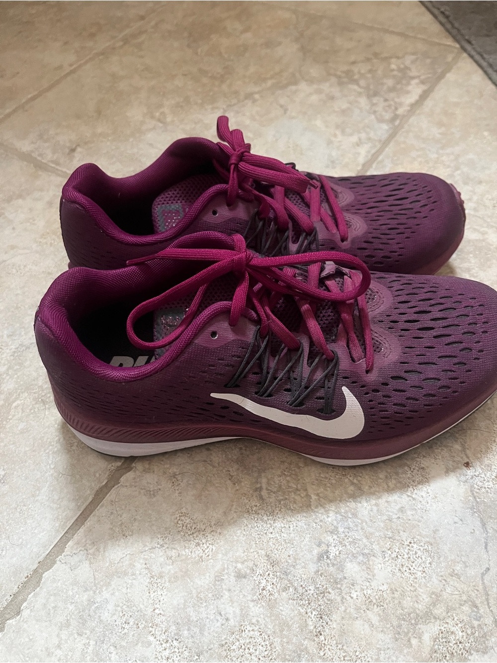Nike Women’s Running Shoes - Plum with White Swoosh Size 6.5